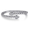 Gabriel & Co. Sterling Silver Bujukan White Sapphire Bypass Bangle
