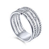Gabriel & Co. Sterling Silver Bujukan Bezel Set Diamond Stackable Ring
