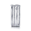 Gabriel & Co. Sterling Silver Bujukan Bezel Set Diamond Stackable Ring