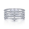 Gabriel & Co. Sterling Silver Bujukan Bezel Set Diamond Stackable Ring