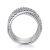 Gabriel & Co. Sterling Silver White Sapphire Twisted Ring