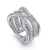 Gabriel & Co. Sterling Silver White Sapphire Twisted Ring