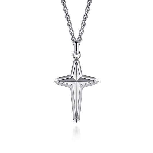 Gabriel & Co. Sterling Silver Geometric Cross Pendant