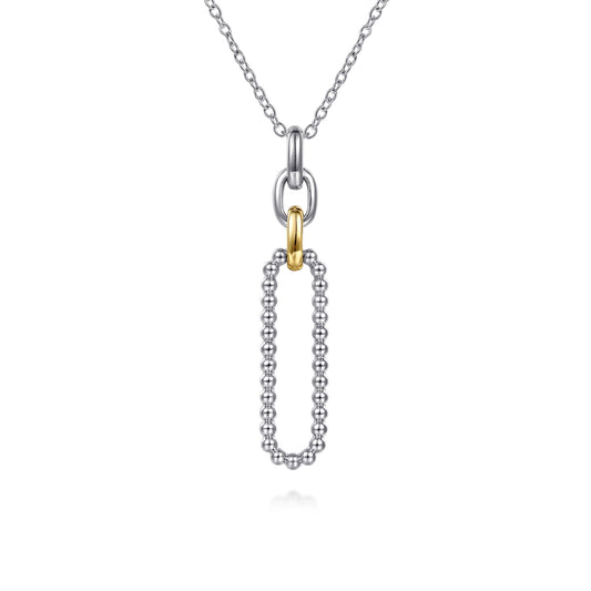 Gabriel & Co. Two-Tone Bujukan Interlocking Link Pendant Necklace