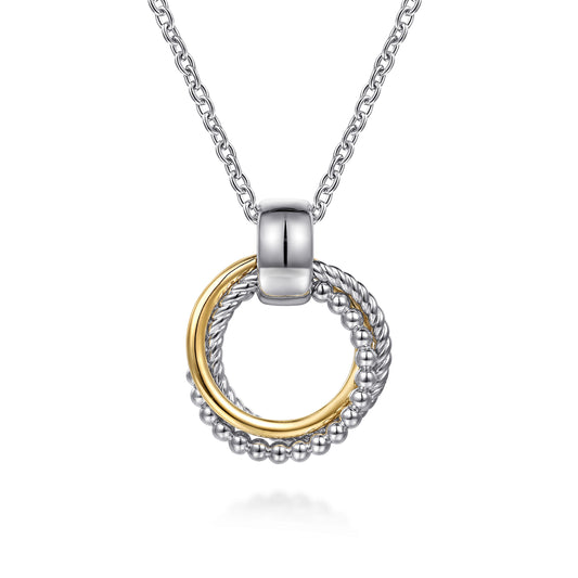 Gabriel & Co. Bujukan Two-Tone Interlocking Pendant Necklace