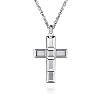 Gabriel & Co. Sterling Silver Geometric Cross Pendant Necklace