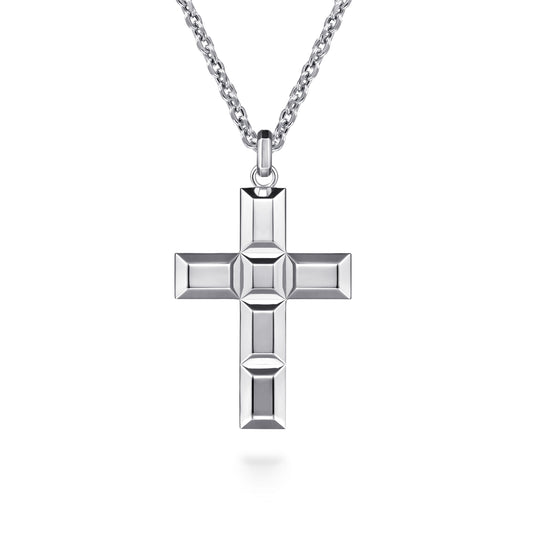 Gabriel & Co. Sterling Silver Geometric Cross Pendant Necklace
