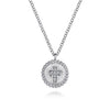 Gabriel & Co. Sterling Silver Bujukan Diamond Cross Circle Pendant