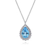 Gabriel & Co. Sterling Silver Bujukan Swiss Blue Topaz Teardrop Pendant