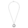 Gabriel & Co. Sterling Silver Black Spinel Bujukan Link Pendant and Chain