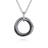 Gabriel & Co. Sterling Silver Black Spinel Bujukan Link Pendant and Chain