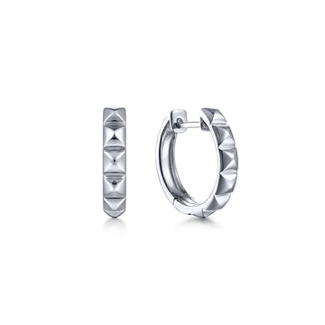 Gabriel & Co. Sterling Silver Pyramid Huggies