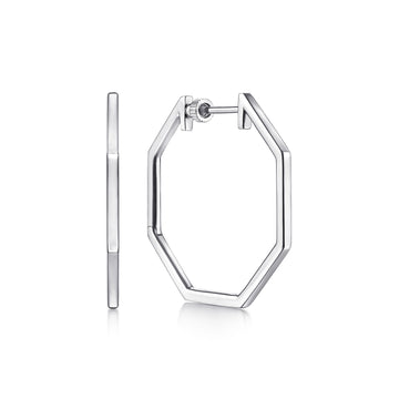Gabriel & Co. Sterling Silver Geometric Classic Hoops