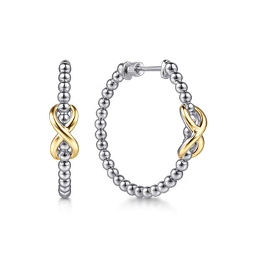 Gabriel & Co. Infinity" Two-Tone Bujukan Infinity Classic Hoop Earrings