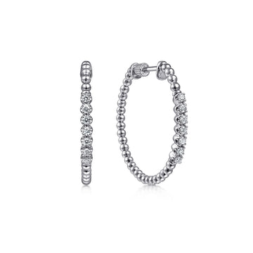 Gabriel & Co. Sterling Silver Bujukan Classic White Sapphire Hoops