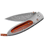 William Henry "Granada" Titanium and Cocobolo Wood Pocket Knife with Damascus Blade