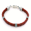 William Henry "Norn" Brown Leather and Sterling Silver Bracelet