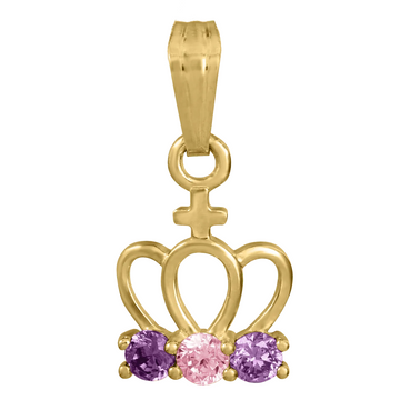 Children's Jewelry 14K Yellow Gold Crown Pendant Necklace