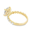 14K Yellow Gold Round Lab Grown Diamond Bubble-Band Engagement Ring