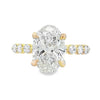 14K Yellow Gold Oval Lab Grown Diamond Bubble-Band Engagement Ring