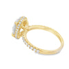 14K Yellow Gold 3-Carat Oval Lab Grown Diamond Pave Halo Engagement Ring