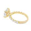 14K Yellow Gold Cushion Lab Grown Diamond Bubble-Band Engagement Ring