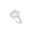 14K White Gold 5-Carat Round Lab Grown Diamond Pave Engagement Ring