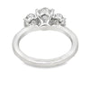 14K White Gold 3-Carat Oval Center Lab Grown Diamond 3-Stone Engagement Ring