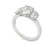 14K White Gold 3-Carat Oval Center Lab Grown Diamond 3-Stone Engagement Ring