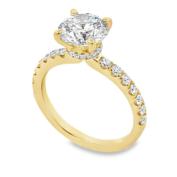 14K Yellow Gold 2-Carat Round Lab Grown Diamond Engagement Ring