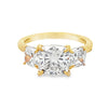 14K Yellow Gold 3-Stone Cushion Lab Grown Diamond Engagement Ring