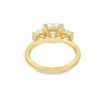 14K Yellow Gold 3-Stone Cushion Lab Grown Diamond Engagement Ring