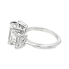 18K White Gold 3-Carat Lab Grown Diamond 3-Emerald Cuts Engagement Ring