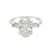 14K White Gold 3-Carat Oval Lab Grown Diamond Side Stones Engagement Ring