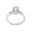 14K White Gold 3-Carat Oval Lab Grown Diamond Side Stones Engagement Ring