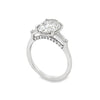 14K White Gold 3-Carat Oval Lab Grown Diamond Side Stones Engagement Ring