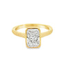 14K Yellow Gold 2-Carat Bezel-Set Radiant Lab Grown Diamond Engagement Ring