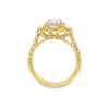 18K Yellow Gold 3-Carat Oval Lab Grown Diamond Pave Engagement Ring