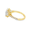 18K Yellow Gold 3-Carat Oval Lab Grown Diamond Pave Engagement Ring