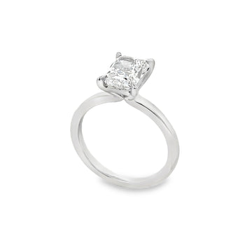 14K White Gold 2-Carat Radiant Cut Lab Grown Diamond Solitaire Engagement Ring