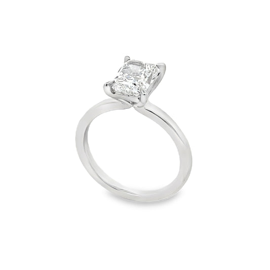 14K White Gold 2-Carat Radiant Cut Lab Grown Diamond Solitaire Engagement Ring
