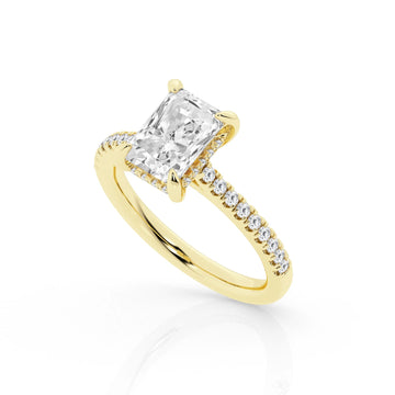 14K Yellow Gold 2-Carat Radiant Cut Lab Grown Diamond Engagement Ring