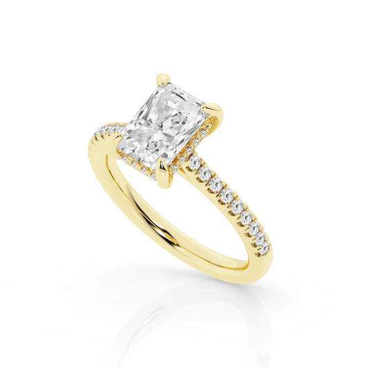 14K Yellow Gold 2-Carat Radiant Cut Lab Grown Diamond Engagement Ring