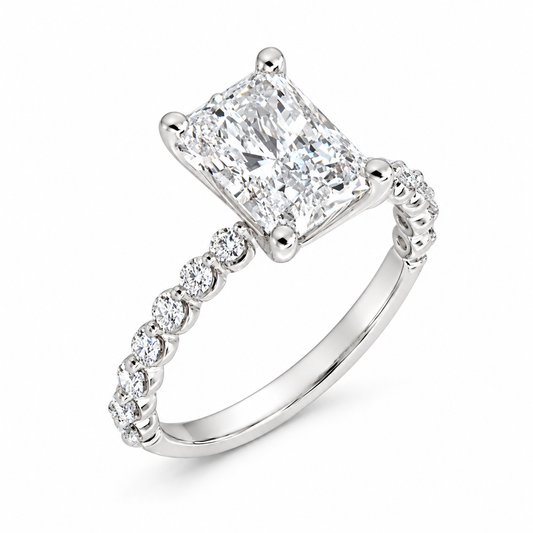 14K White Gold 2-Carat Radiant Cut Lab Grown Diamond Engagement Ring