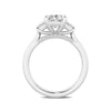 14K White Gold 2.5 Carat Radiant Lab Grown 3-Stone Diamond Engagement Ring