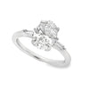 14K White Gold 2-Carat Oval Lab Grown Diamond 3-Stone Engagement Ring
