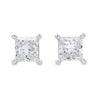 14K White Gold 2-Carat Lab Grown Princess Cut Diamond Studs