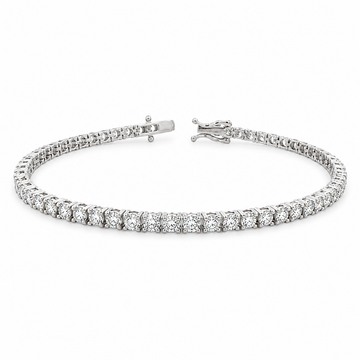 14K White Gold 4-Carat Lab Grown Diamond Tennis Bracelet