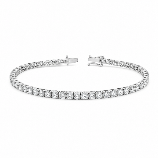14K White Gold 6-Carat Lab Grown Diamond Tennis Bracelet