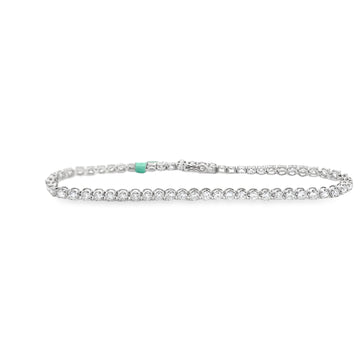 14K White Gold 3-Carat Lab Grown Diamond Tennis Bracelet